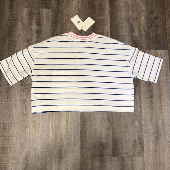 NWT Quicksilver Striped Semi Crop Tshirt - Picture 4 of 5